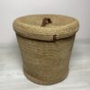 Büyük Boy Kapaklı Jüt Hasır Çamaşır Sepeti
