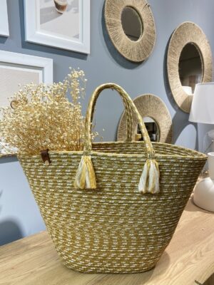 Alternative view of Coconut Saçaklı Saplı Jüt Örme Hasır Vegan Plaj Çantası