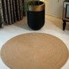 Dokuma Çift Taraflı Yuvarlak Hasır / Jüt Kilim Ev Dekorasyonu