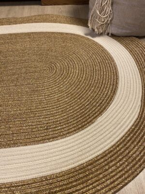 Alternative view of KOPYA - Oval Jüt Yuvarlak Hasır Görünümlü Klasik Halı Kilim