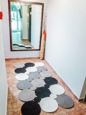 Alternative view of Dikdörtgen Hasır Renkli Jüt El Örgüsü Kilim