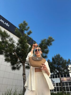 Alternative view of Chest Zincirli Hakiki Deri Kaplama İç Astarlı Jüt Çanta