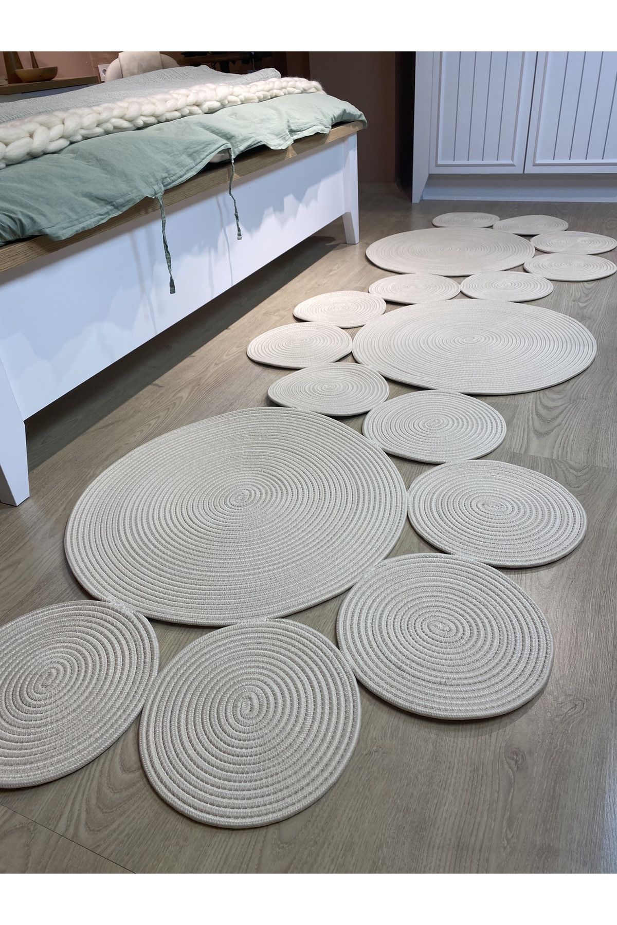 Snake Hasır Jüt Bej Yolluk Halı Kilim - Görsel 3