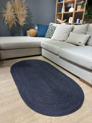 Alternative view of Galileo Oval Jüt Yuvarlak Hasır Görünümlü Klasik Halı Kilim