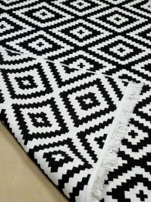 Alternative view of Hierapolis Serisi Çift Taraflı Saçaklı Hypnos Desenli Pamuklu Dokuma Kilim