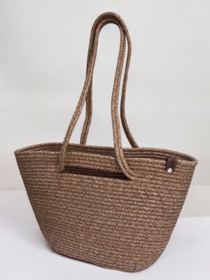 Alternative view of Nova Hasır Görünümlü Omuz Çantası, Plaj Çantası