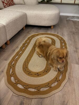 Alternative view of Sarmaşık Model Oval Hasır Görünümlü Jüt Kilim Paspas Halı