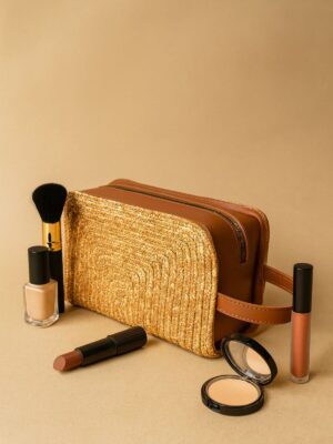 Unique Hasır Görünümlü Halattan Yapılma Makyaj Kozmetik Çantası