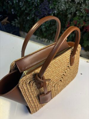 Alternative view of Amalfi Hasır Görünümlü Deri Karışımı Kol Çantası