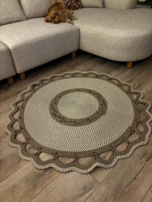 Sarmaşık Model Hasır Görünümlü Jüt Kilim Paspas Halı
