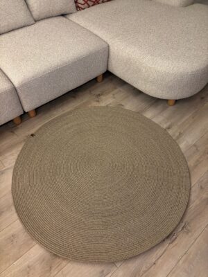 Alternative view of Taş Rengi Jüt Yuvarlak Hasır Görünümlü Klasik Halı Kilim