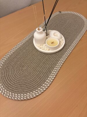 Alternative view of Herakles Amerikan Servis El Yapımı Pamuklu Natural Jüt Örme Desenli Runner 30X80