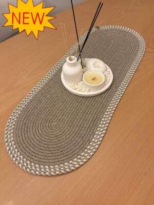 Herakles Amerikan Servis El Yapımı Pamuklu Natural Jüt Örme Desenli Runner 30X80