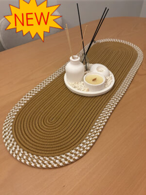 Herakles Amerikan Servis El Yapımı Pamuklu Natural Jüt Örme Desenli Runner 30X80