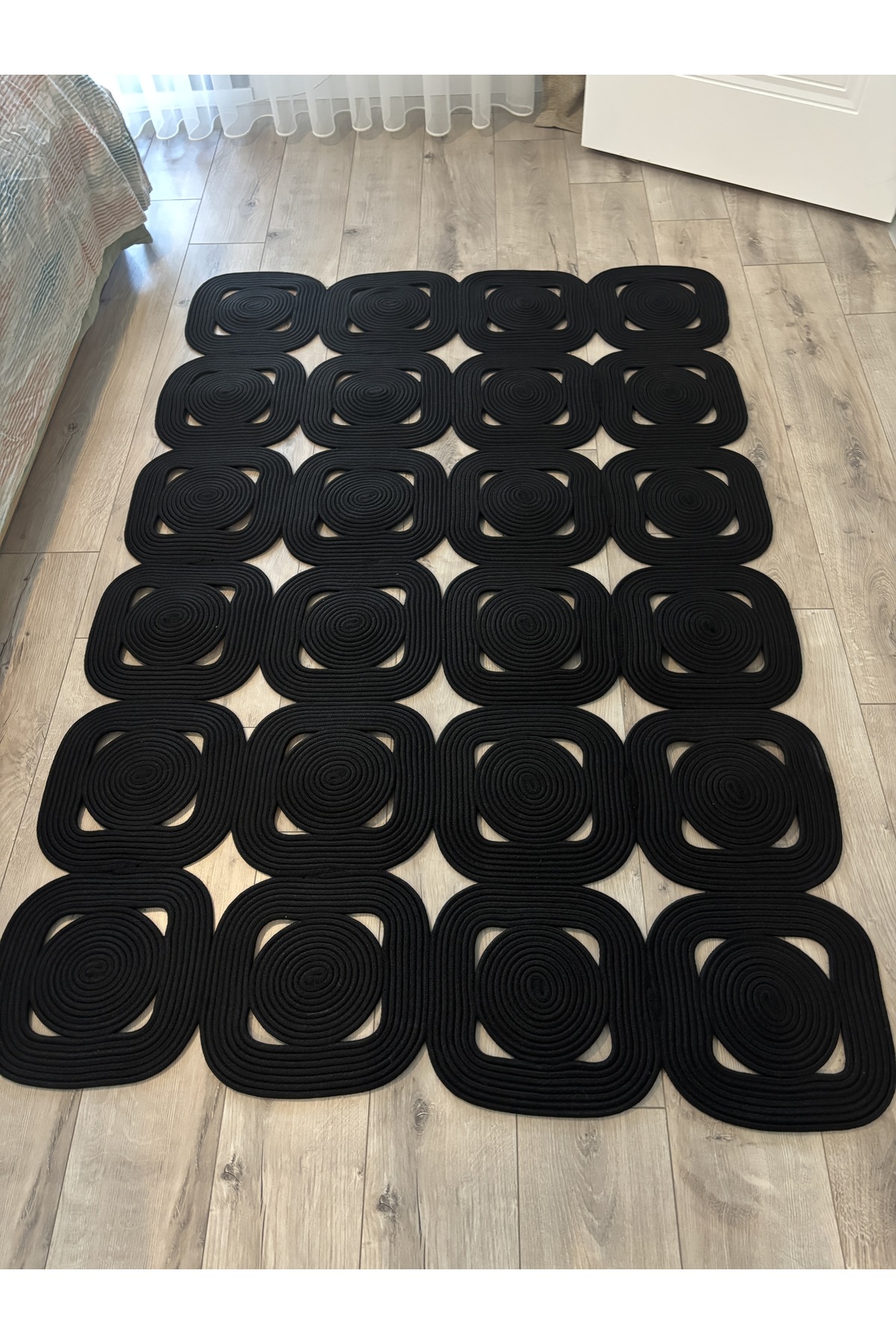 Lavande El Yapımı Halat Kilim – Modern Kare Formlu Dekoratif Tasarım Kilim - Görsel 2