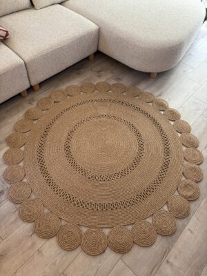 Alternative view of Girasole Jüt Halatlı Yuvarlak Hasır Kilim – Doğal El Dokuması Dekoratif Model