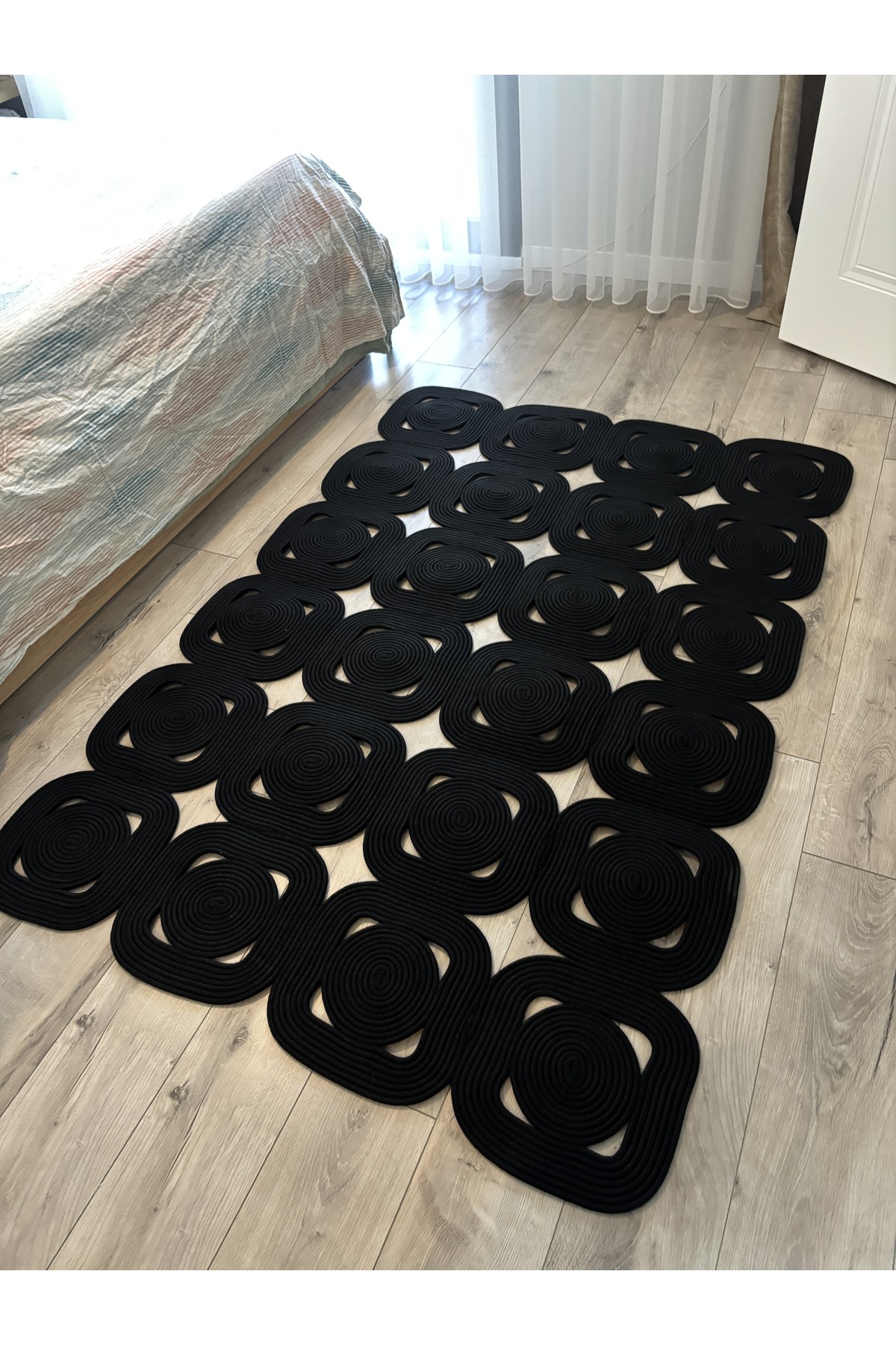 Lavande El Yapımı Halat Kilim – Modern Kare Formlu Dekoratif Tasarım Kilim - Görsel 3