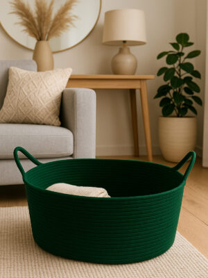 Hasır Jüt Dekoratif Sepet 20x30x50 Cm, Oyuncak, Çamaşır, Banyo, Mutfak ve Düzenleyici Saklama Sepeti