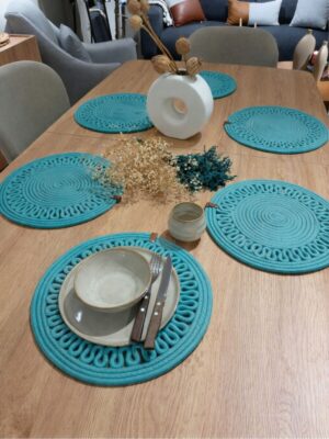 Alternative view of Kalın Işlemeli, 6 - Adet, Amerikan Servis, Jüt Supla, Dayanıklı, Isıya Duyarlı, Uzun Ömürlü,