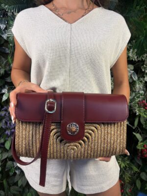 Alternative view of Capri Hasır Görünümlü Deri Karışımı Şık Omuz Çapraz Çanta