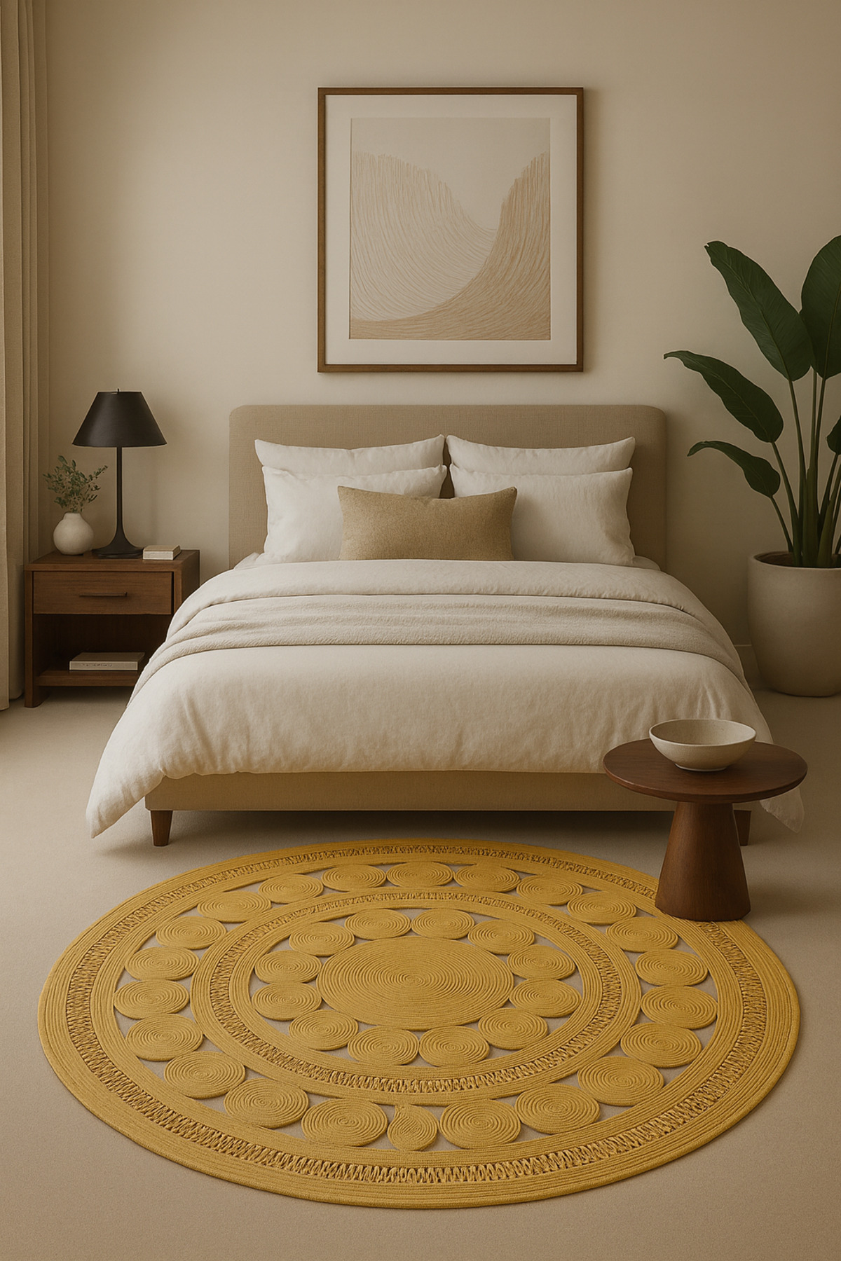 Double Dsy El İşçiliği Özel Tasarım Yuvarlak Hasır Kilim – Zamansız ve Prestijli Dekor HALI KİLİM - Görsel 5