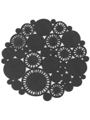 Alternative view of Harmony Jüt Doğal Hasır Kilim Bej Geometrik Bohem Yuvarlak El Örmesi Halı