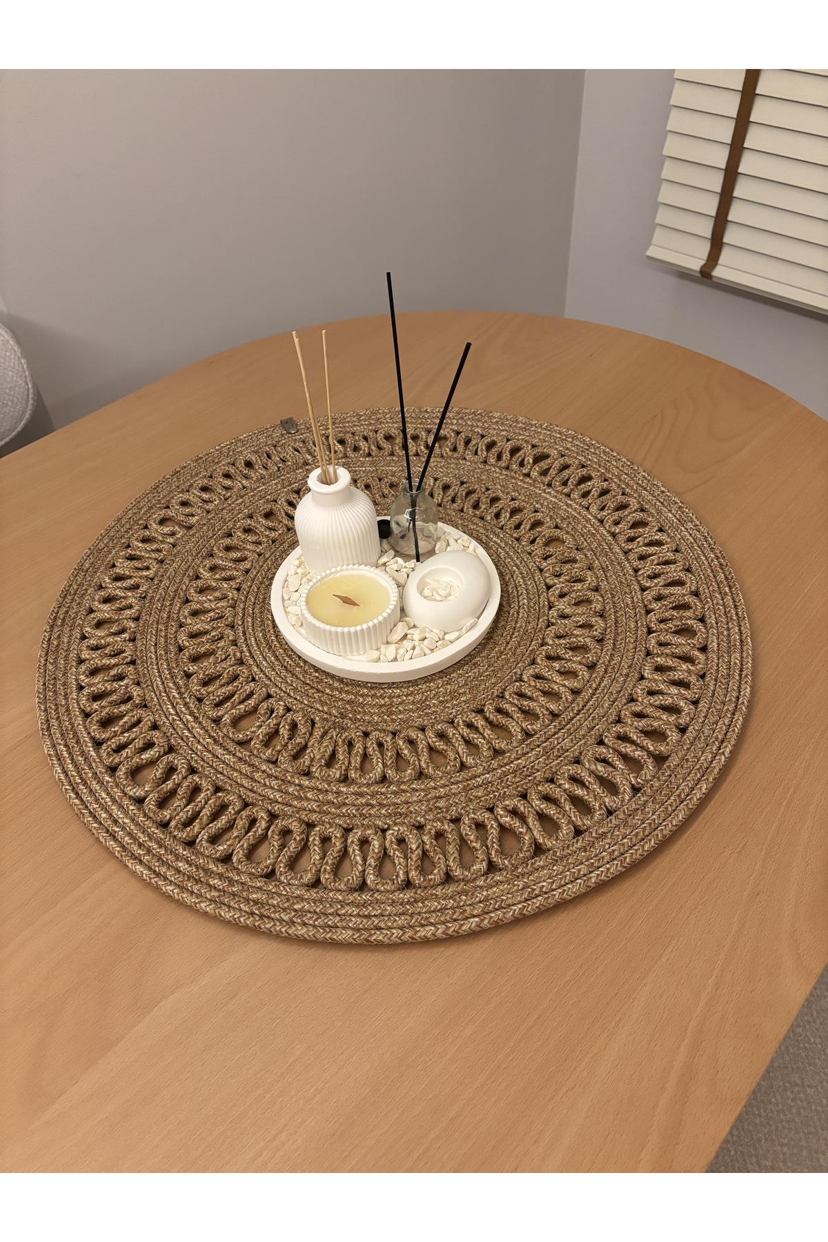 Arion Hasır Jüt Yuvarlak Runner 60x60 - Görsel 5