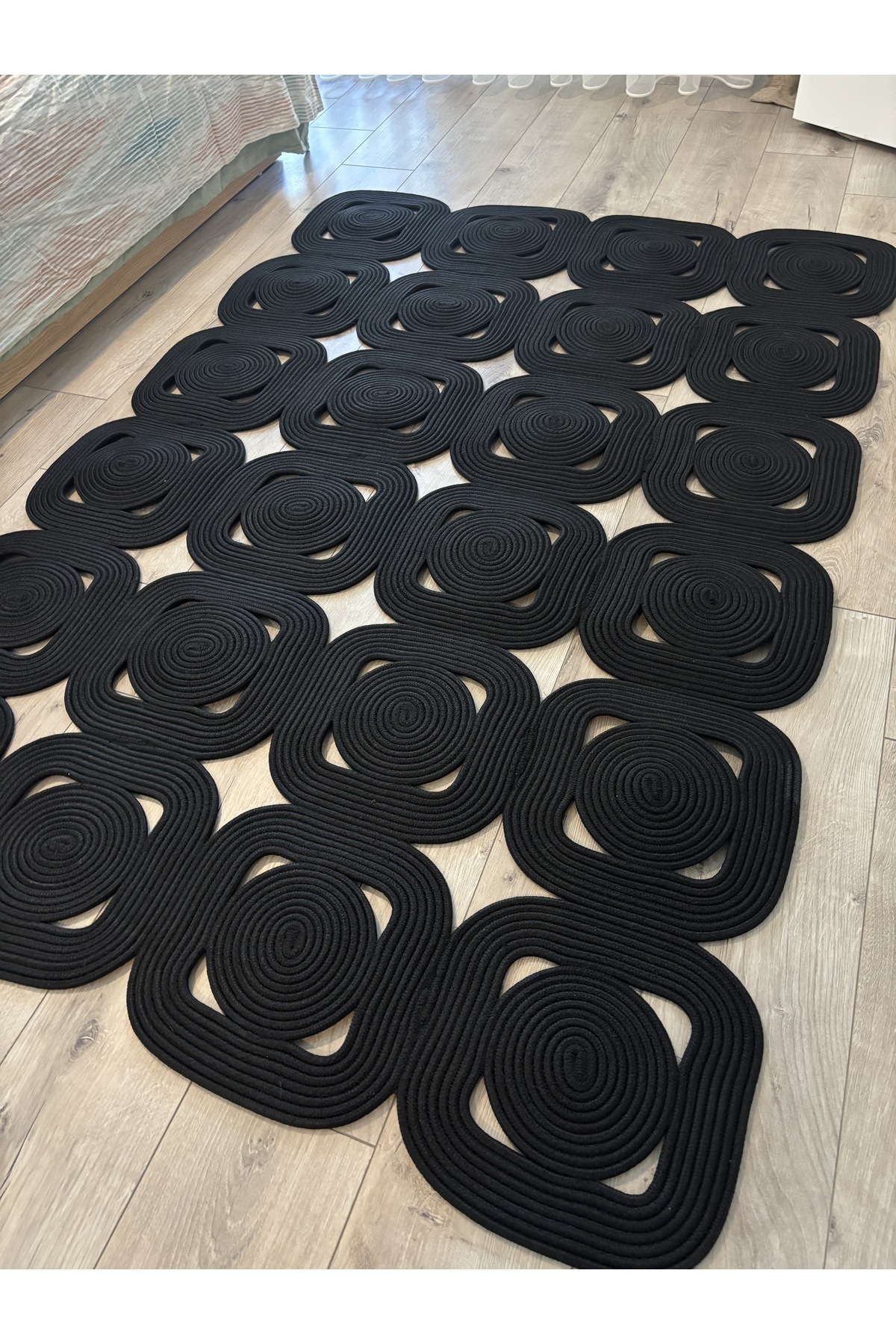 Lavande El Yapımı Halat Kilim – Modern Kare Formlu Dekoratif Tasarım Kilim - Görsel 6