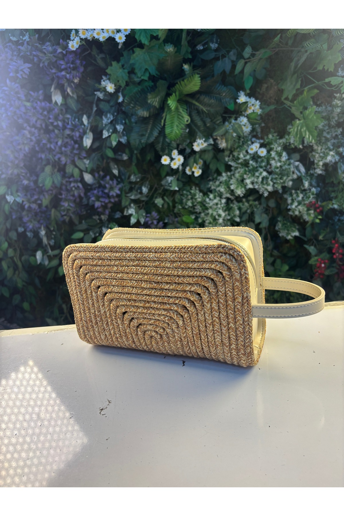 Unique Hasır Görünümlü Halattan Yapılma Makyaj Kozmetik Çantası - Görsel 5