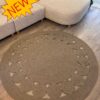 Cookie Yuvarlak Jüt Hasırlı El Örgüsü Kilim Halı