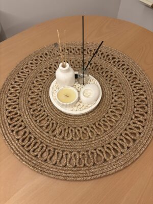 Arion Hasır Jüt Yuvarlak Runner 60x60