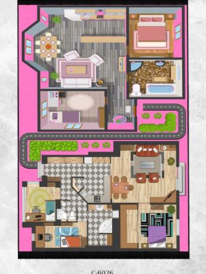 Alternative view of Dijital Baskı Kaymaz Taban Makinede Yıkanabilir Çocuk Halısı Desenli Çocuk Odası Halısı