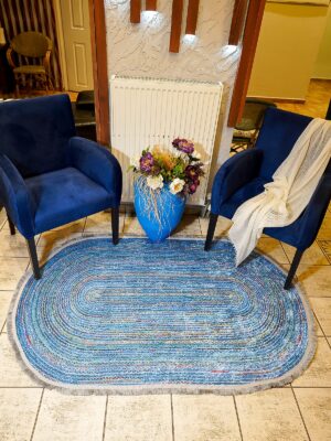 Alternative view of Jüt Desen Dijital Baskı Yıkanabilir Kaymaz Taban Leke Tutmaz Oval Jut Desen Halı Kilim