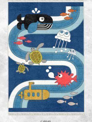 Alternative view of Dijital Baskı Kaymaz Taban Makinede Yıkanabilir Hayvanlar Dünyası Desenli Çocuk Odası Halısı