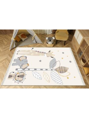 Alternative view of Dijital Baskı Kaymaz Taban Makinede Yıkanabilir Hayvanlar Alemi Desenli Çocuk Odası Halısı