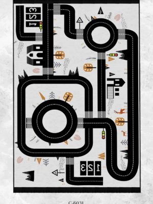 Alternative view of Dijital Baskı Kaymaz Taban Makinede Yıkanabilir Öğretici Trafik Desenli Çocuk Odası Halısı