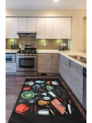 Chef Koleksiyon Mutfak Halıları, Mutfak Yollukları, Kaymaz Pamuk Taban Yıkanabilir Halılar