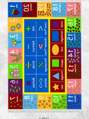 Alternative view of Dijital Baskı Kaymaz Taban Makinede Yıkanabilir Ingilizce Öğreten Desenli Çocuk Odası Halısı