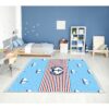 Dijital Baskı Kaymaz Taban Makinede Yıkanabilir Yelkenli Iki Renkli Desenli Çocuk Odası Halısı