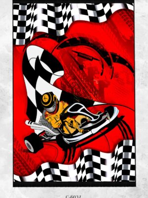 Alternative view of Dijital Baskı Kaymaz Taban Makinede Yıkanabilir Ralli Desenli Çocuk Odası Halısı