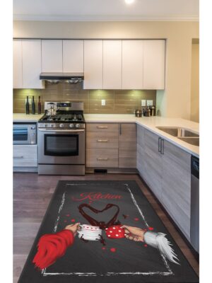 Chef Koleksiyon Coffee Mutfak Halıları, Mutfak Yollukları, Kaymaz Pamuk Taban Yıkanabilir Halılar