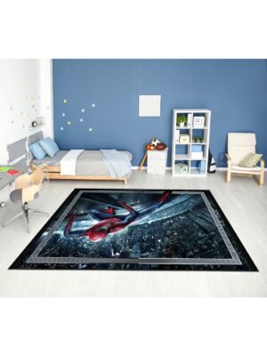 Alternative view of Dijital Baskı Kaymaz Taban Makinede Yıkanabilir Spiderman Örümcek Adamlı Desenli Çocuk Odası Halısı