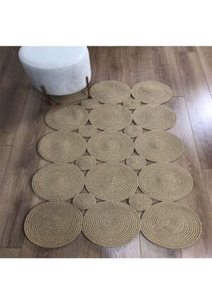 Likya Dikdörtgen Jüt Örme Hasır Naturel Halı
