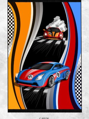 Dijital Baskı Kaymaz Taban Makinede Yıkanabilir Arabalı Desenli Çocuk Odası Halısı