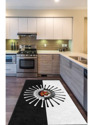 Chef Koleksiyon Damalı Mutfak Halıları, Mutfak Yollukları, Kaymaz Pamuk Taban Yıkanabilir Halılar