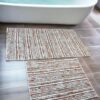 Scherbatsky Makine Dokuması Pamuklu Kaymaz Taban Şönil Modern 2 Li Banyo Paspas Takımı