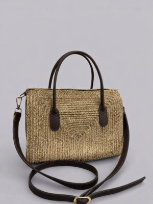 Alternative view of Corda Ekstra Hafif Halat Örgü Hakiki Deri Detaylı Kadın El ve Omuz Çantası