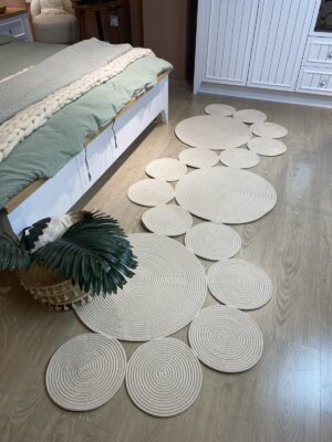 Snake Hasır Jüt Bej Yolluk Halı Kilim – görsel 9