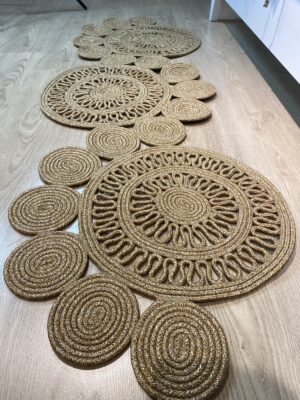 Snake Hasır Jüt Bej Yolluk Halı Kilim – görsel 19
