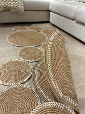Snake Hasır Jüt Bej Yolluk Halı Kilim – görsel 42